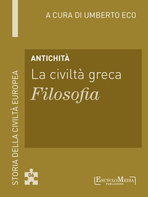 cover image of Antichità--La civiltà greca--Filosofia